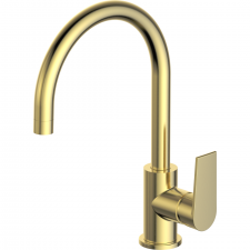 Vitruvius Rubicon Single lever kitchen mixer with high swivel spout Brushed Gold